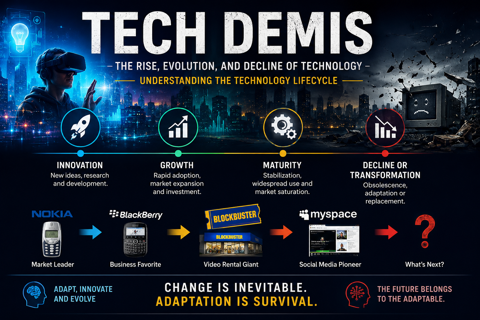 Tech Demis Explained Technology Evolution, Decline & Future Trends