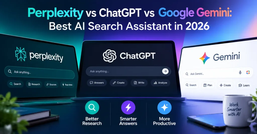 Perplexity vs ChatGPT vs Google Gemini Best AI Search Assistant in 2026